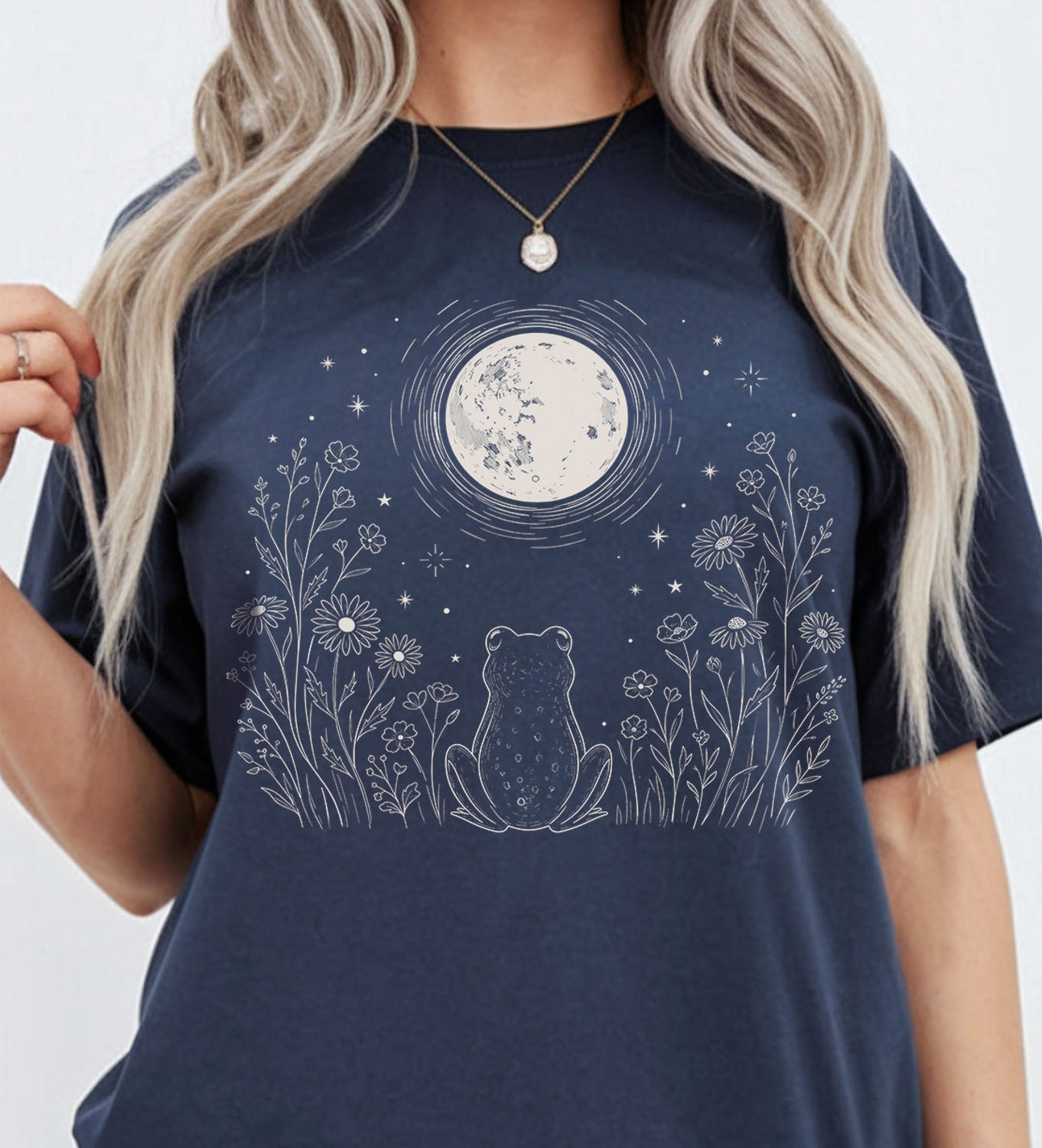Frog Stargazing Moon T-Shirt