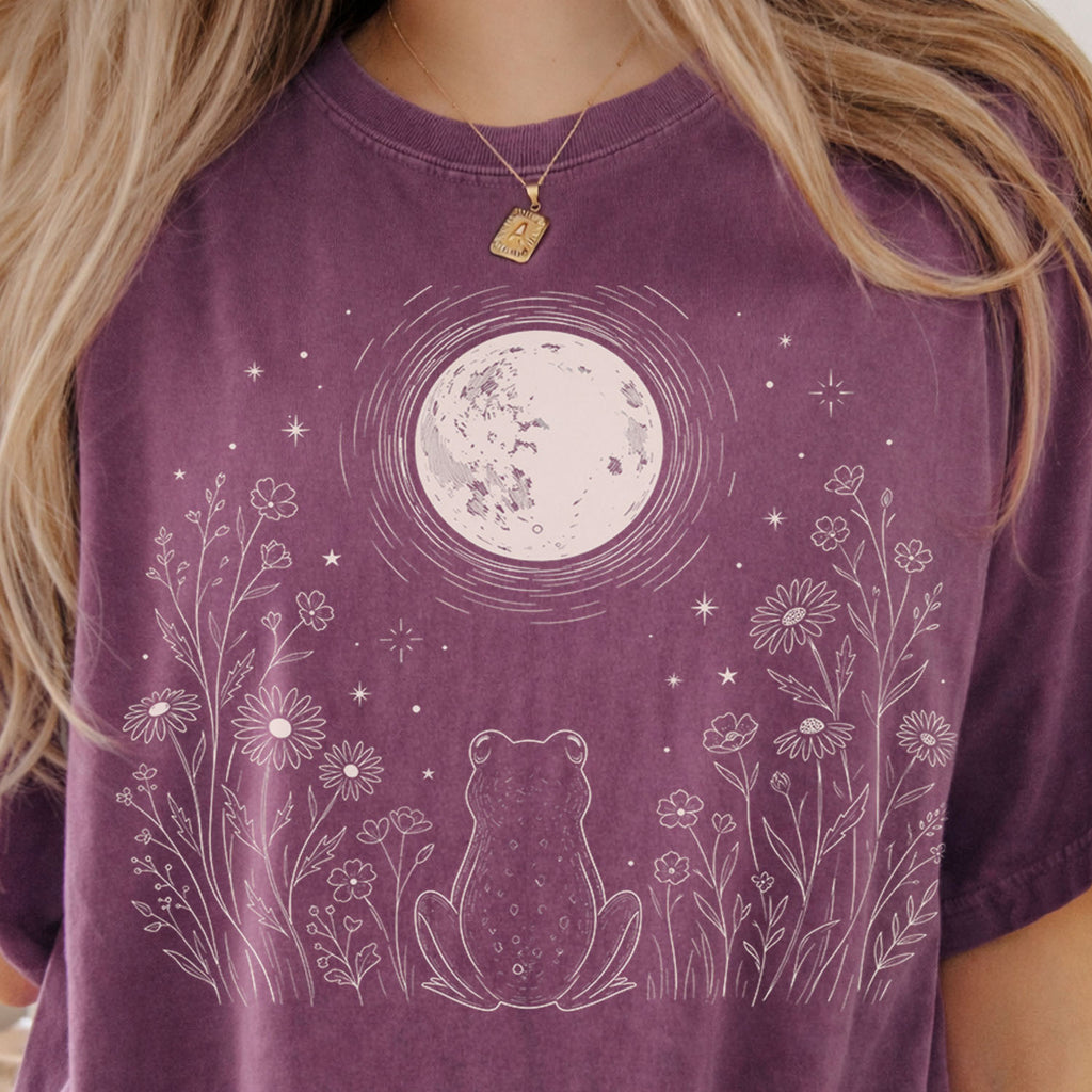Frog Stargazing Moon T-Shirt