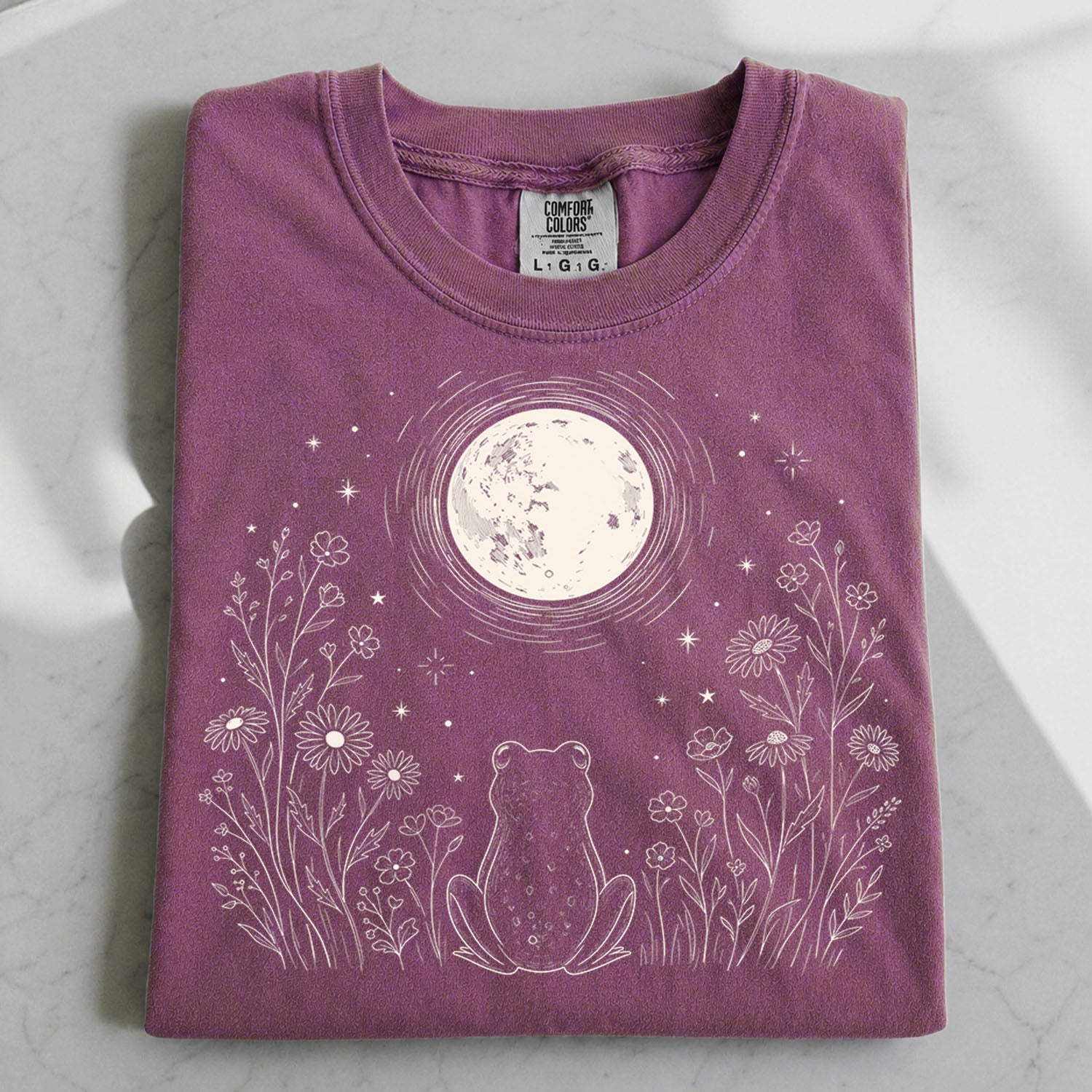 Frog Stargazing Moon T-Shirt