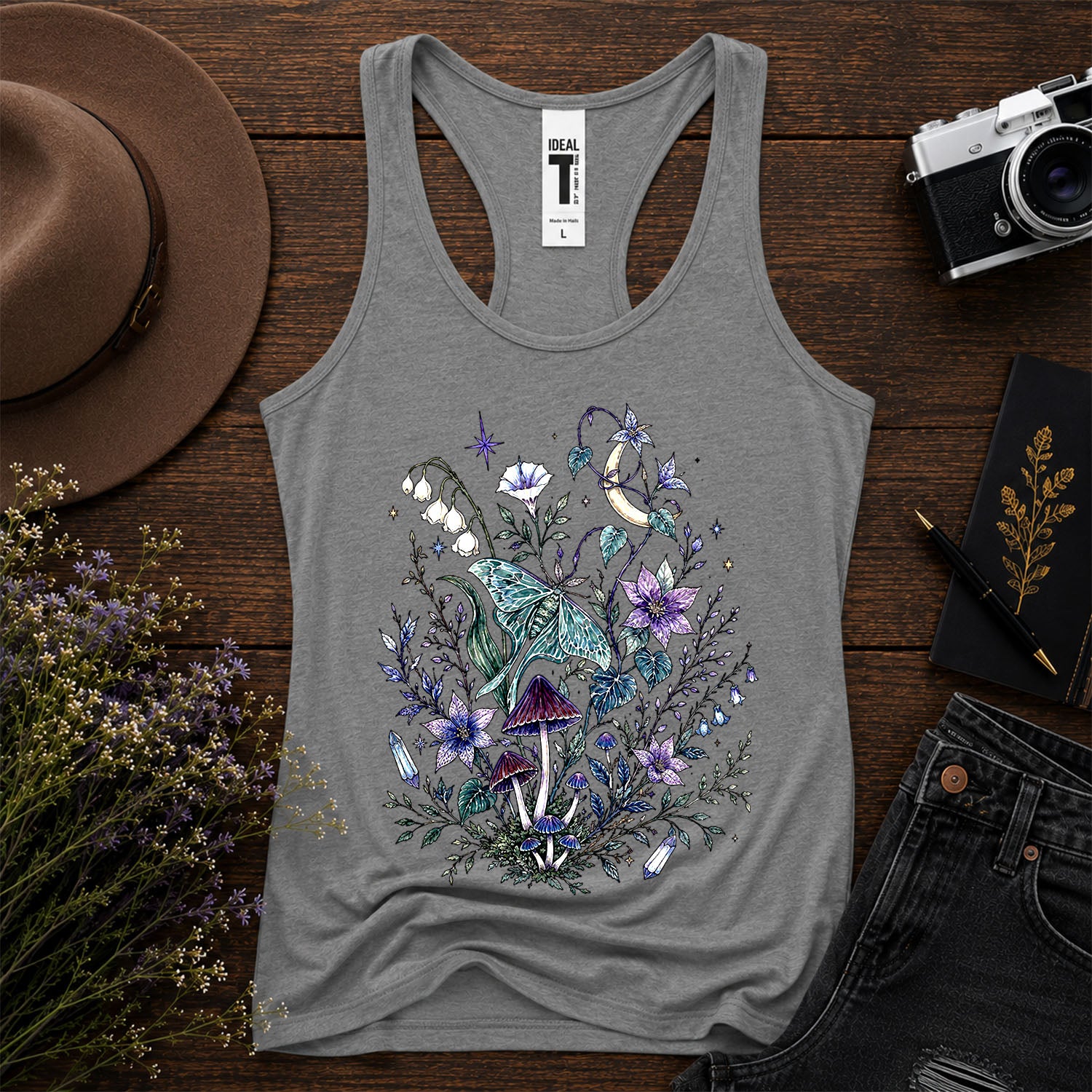 Mystical Moth Racerback Tank Top