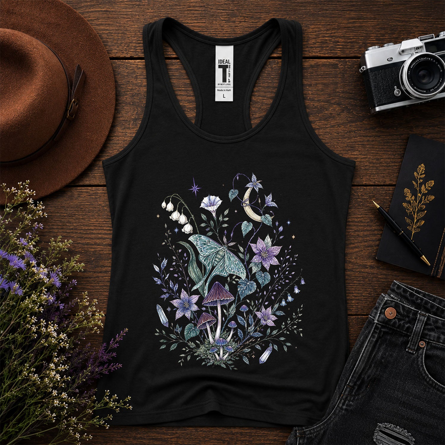 Mystical Moth Racerback Tank Top