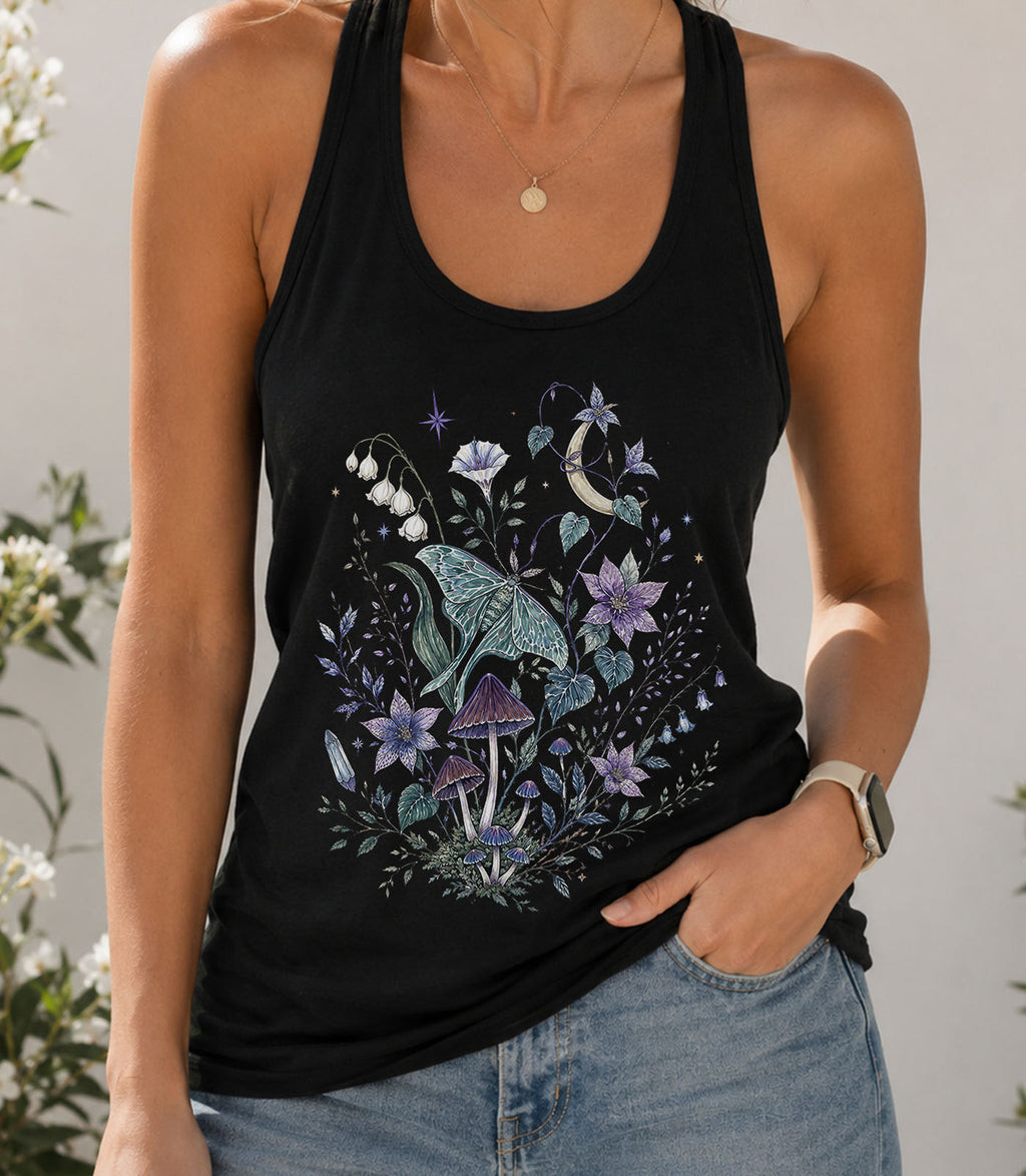 Mystical Moth Racerback Tank Top