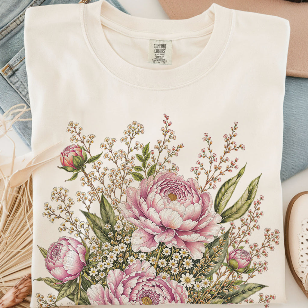 Pink Peony Floral T-Shirt