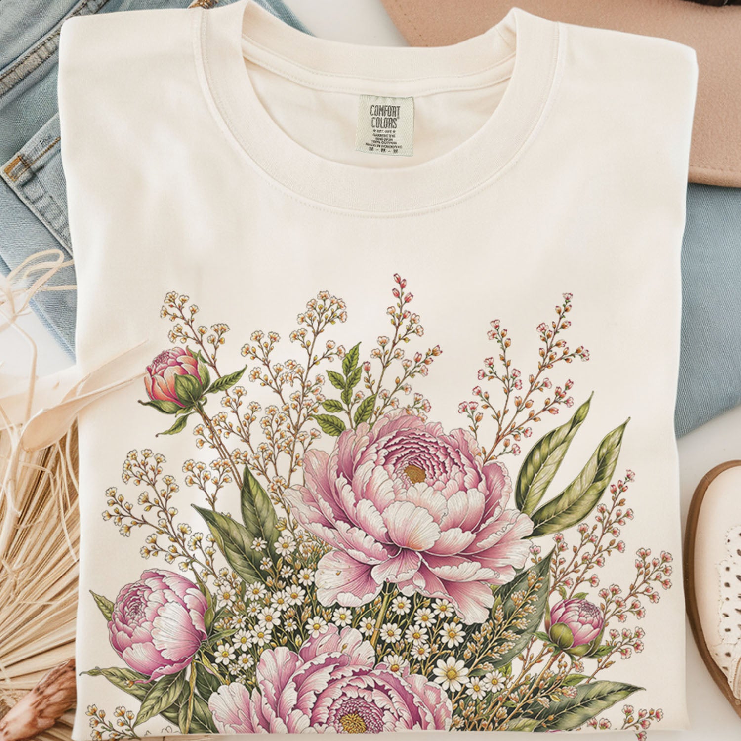 Pink Peony Floral T-Shirt