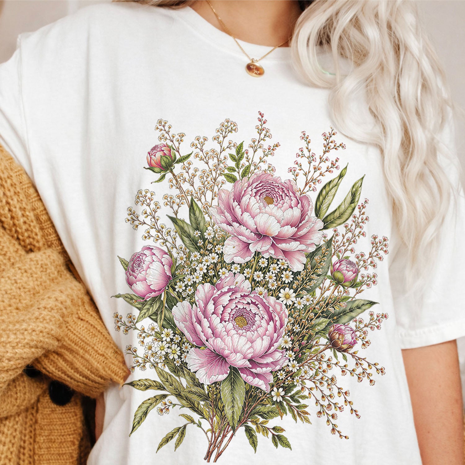Pink Peony Floral T-Shirt