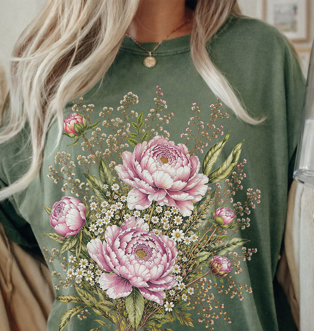Pink Peony Floral T-Shirt