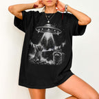 Raccoon UFO Alien Invasion T-shirt