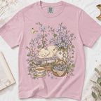 Sleeping Cat Purple Wildflower T-Shirt