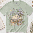 Sleeping Cat Purple Wildflower T-Shirt