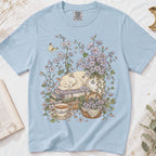 Sleeping Cat Purple Wildflower T-Shirt