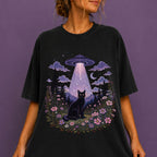 UFO Alien Abduction Cat T Shirt