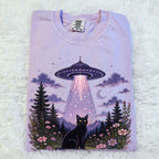 UFO Alien Abduction Cat T Shirt