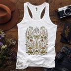 Whimsical Moth Wildflower Racerback Tank Top