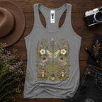 Whimsical Moth Wildflower Racerback Tank Top
