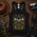 Whimsical Moth Wildflower Racerback Tank Top