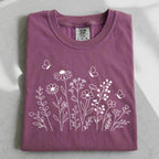 White Wildflower Sketch T-Shirt