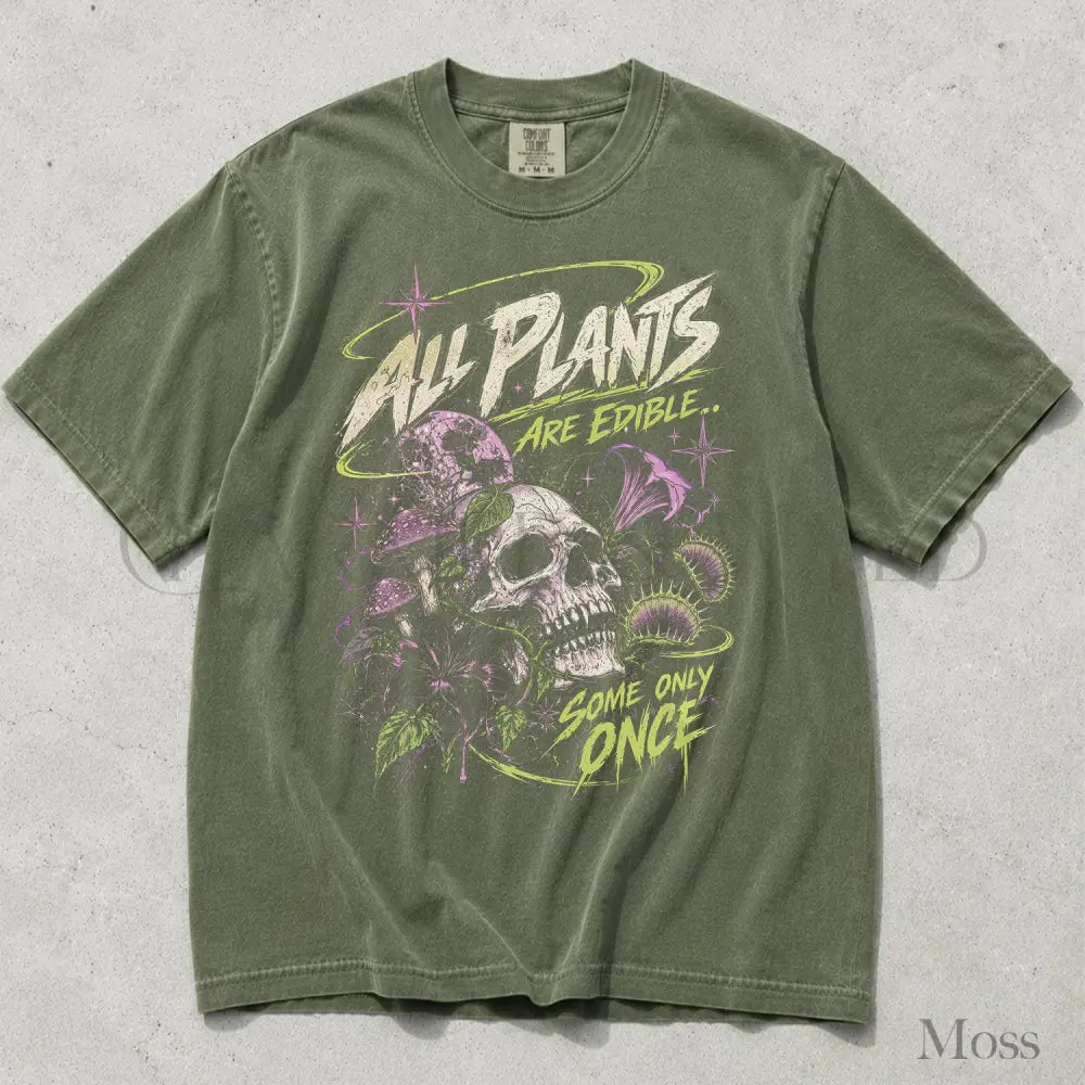All Plants Are Edible Comfort Colors T-Shirt - Moss / S - T-Shirt
