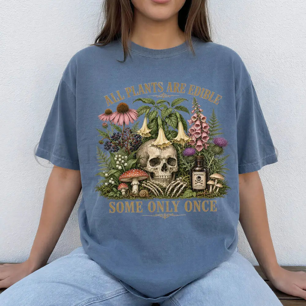 All Plants are Edible T-Shirt - Blue Jean / S - T-Shirt