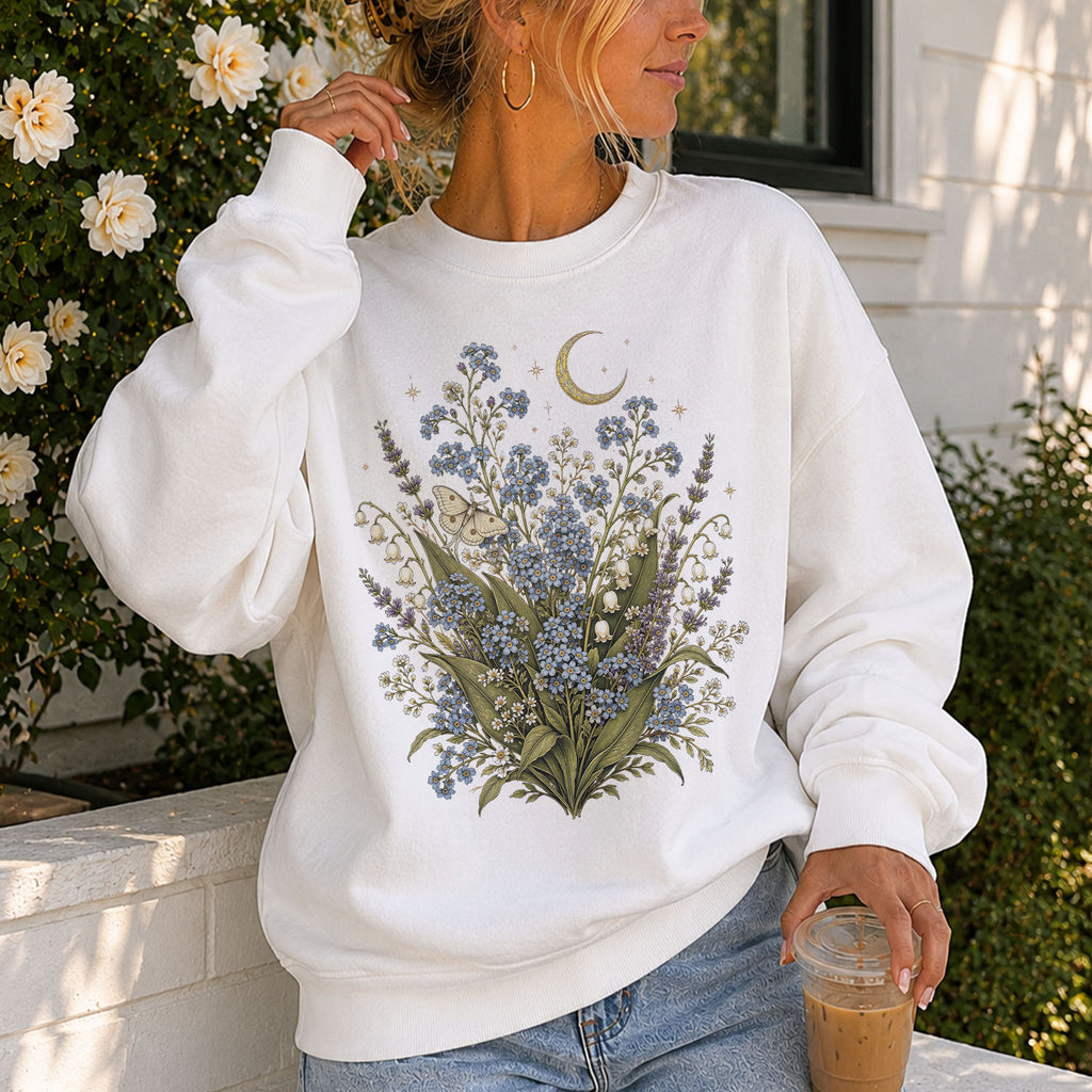 Moonlit Forget Me Not Sweatshirt