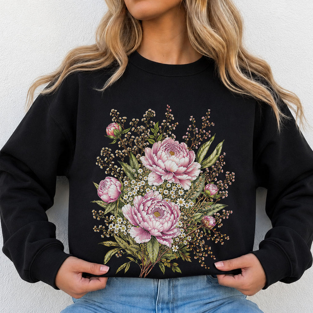 Pink Peony Floral Sweatshirt