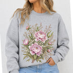 Pink Peony Floral Sweatshirt