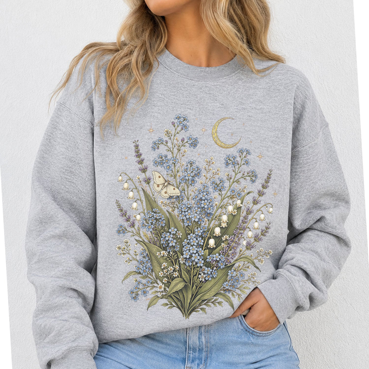Moonlit Forget Me Not Sweatshirt