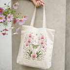 Moonlit Pink Orchid Flower Tote Bag