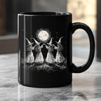 Witches Moon Dance Black Ceramic Mug