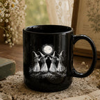 Witches Moon Dance Black Ceramic Mug