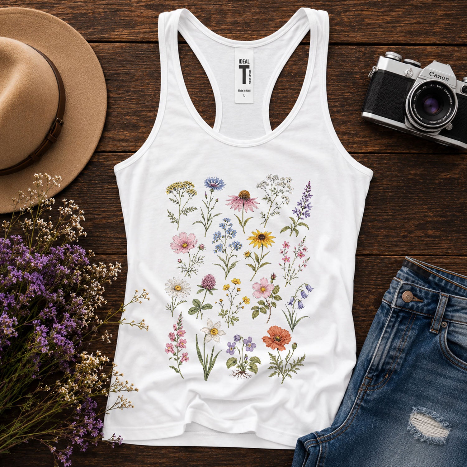 Meadow Blooms Racerback Tank Top