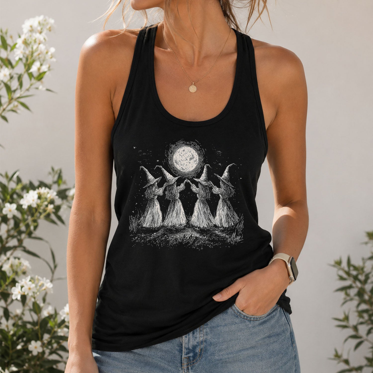 Witches Moon Dance Racerback Tank Top
