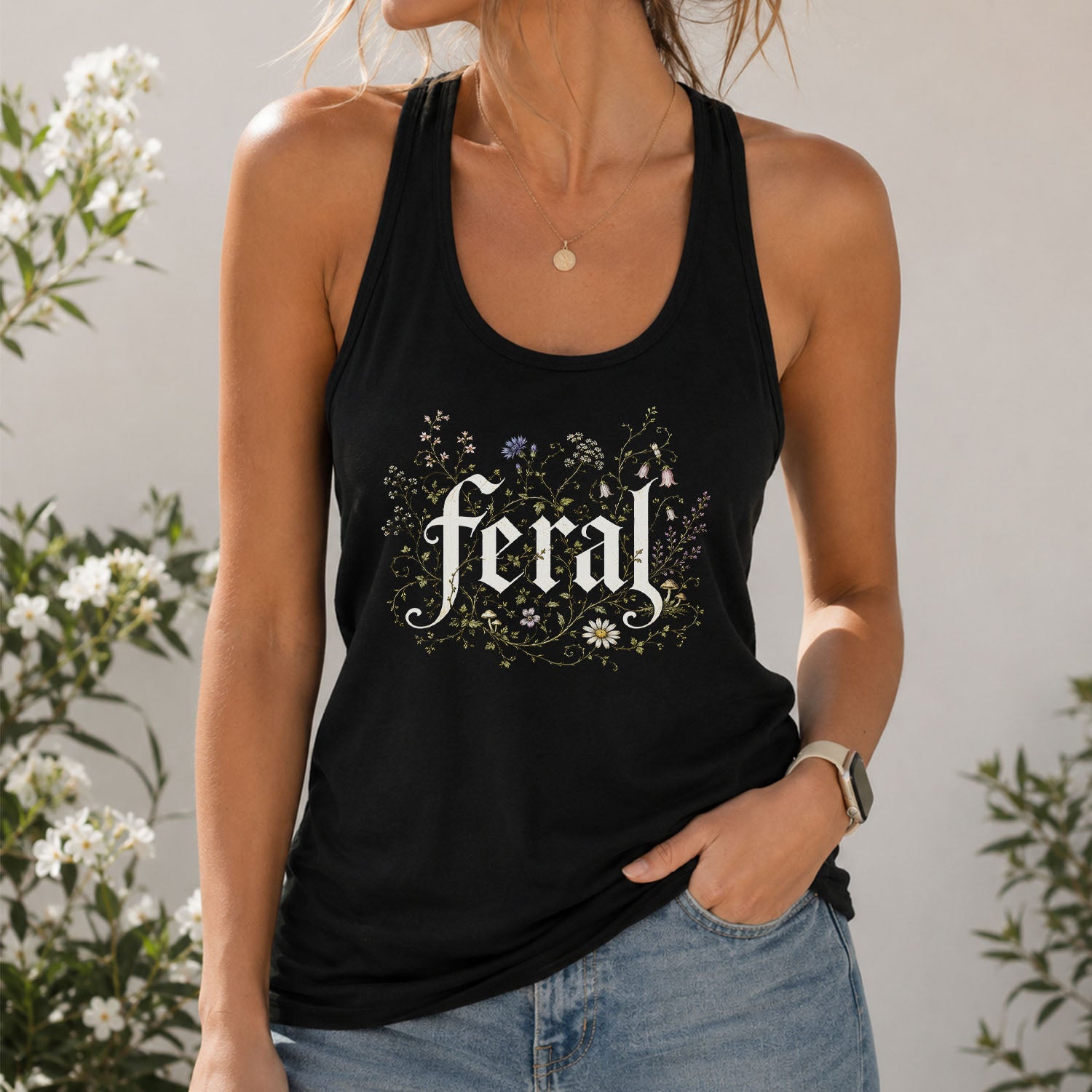 Feral Wildflower Racerback Tank Top