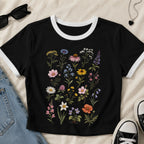 Meadow Blooms Ringer Crop T-Shirt