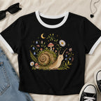 Blooming at My Own Pace Snail Ringer Crop T-Shirt