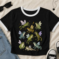Fairy Frogs Ringer Crop T-Shirt