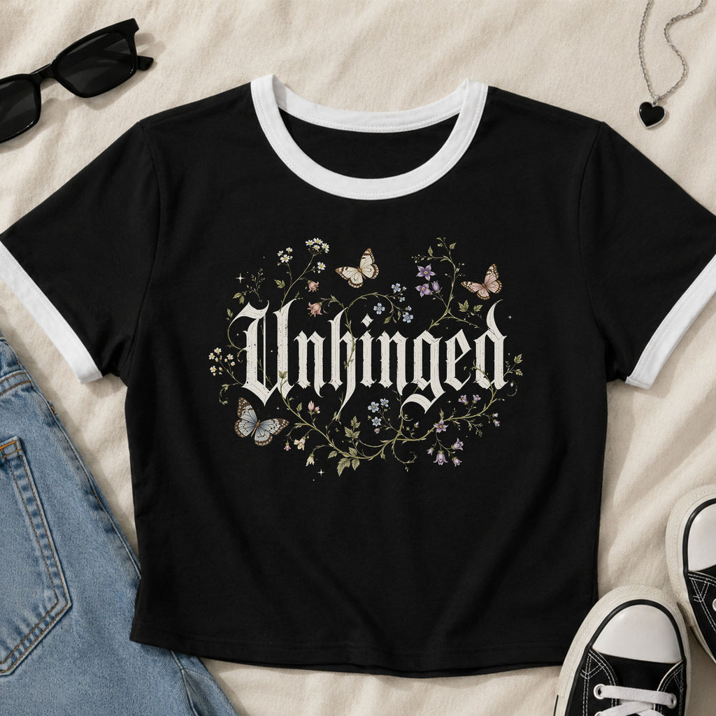 Unhinged Wildflower Ringer Crop T-Shirt