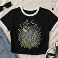 Moonlit Forget Me Not Ringer Crop T-Shirt