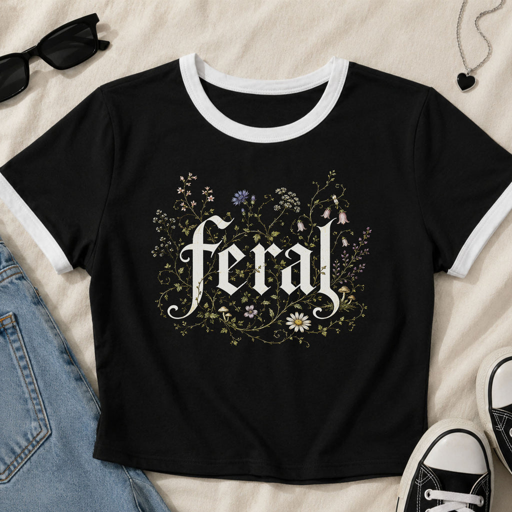Feral Wildflower Ringer Crop T-Shirt