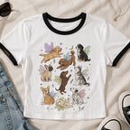 Fairy Dogs Ringer Crop T-Shirt