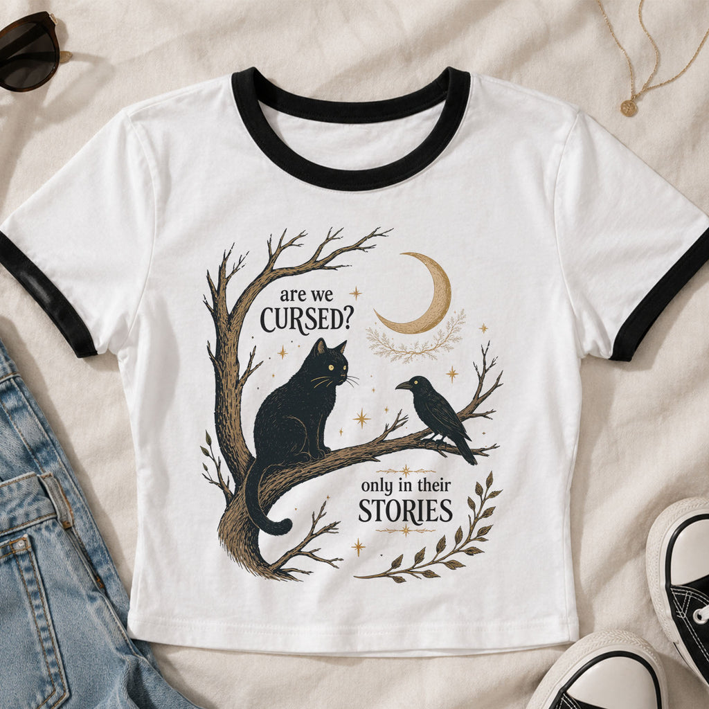 Are We Cursed? Ringer Crop T-Shirt