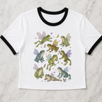 Fairy Frogs Ringer Crop T-Shirt