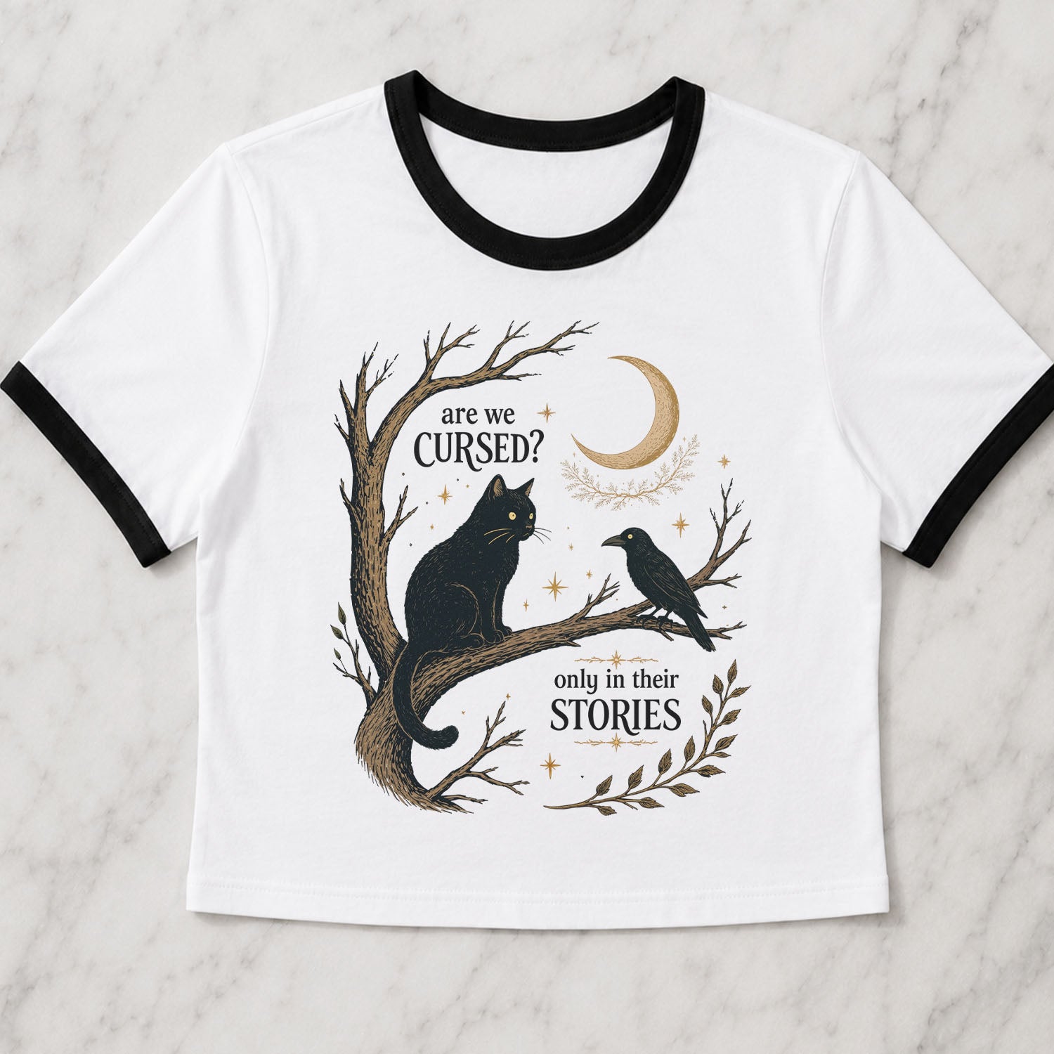 Are We Cursed? Ringer Crop T-Shirt