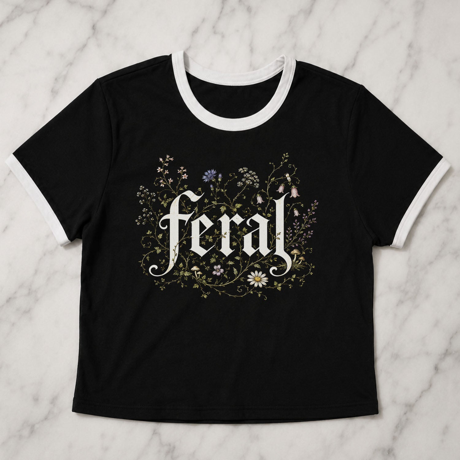 Feral Wildflower Ringer Crop T-Shirt