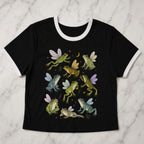 Fairy Frogs Ringer Crop T-Shirt