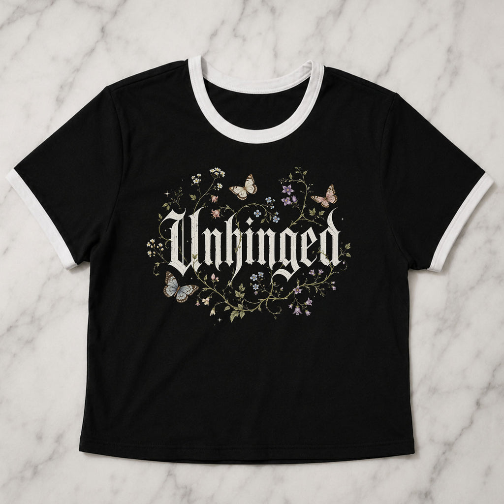 Unhinged Wildflower Ringer Crop T-Shirt