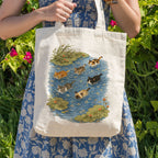 Swimming Cats in Pond Tote Bag