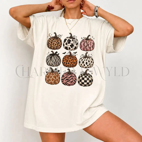 Animal Print Pumpkin Comfort Colors T-Shirt - T-Shirt