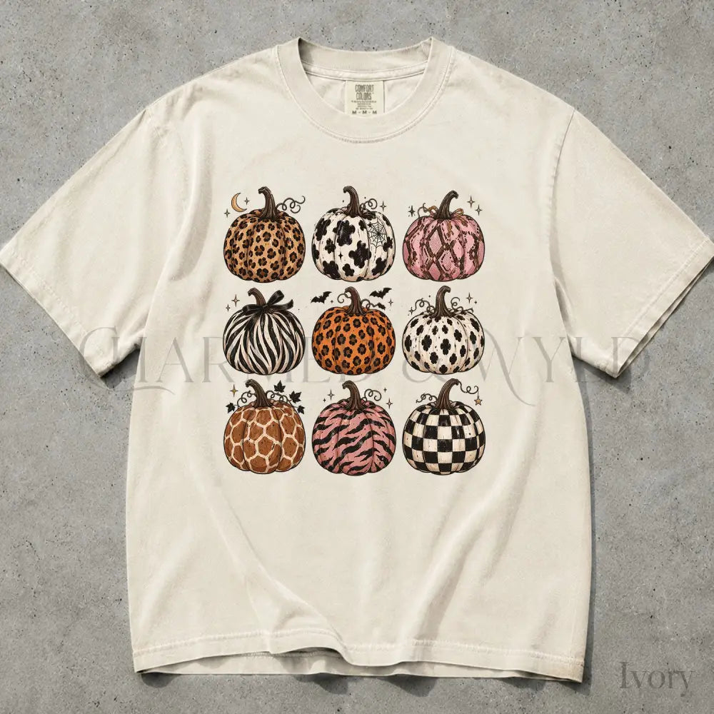 Animal Print Pumpkin Comfort Colors T-Shirt - T-Shirt