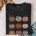 Animal Print Pumpkin Comfort Colors T-Shirt - Black / S - T-Shirt
