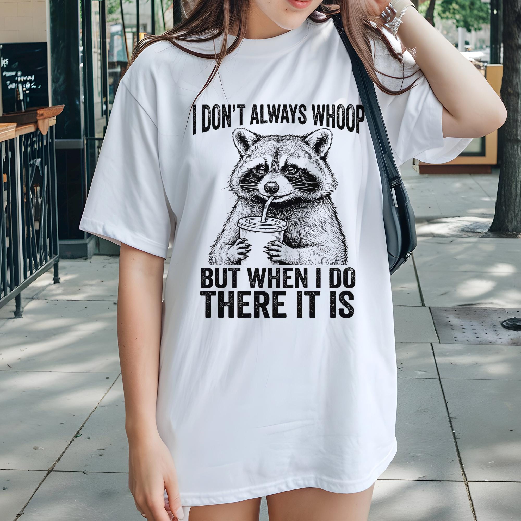 Whoop Racoon There It Is T-shirt, Comfort Colors Trash Panda Graphic Tee, Funny Animal Womens Top, Mens T-Shirt